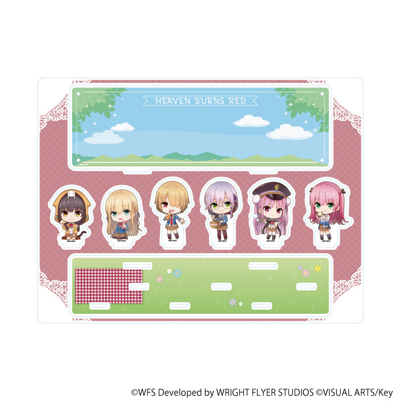 アクリルジオラマ「ヘブンバーンズレッド」02/ピクニックver. 第31A部隊(ミニキャライラスト) - AniSmile