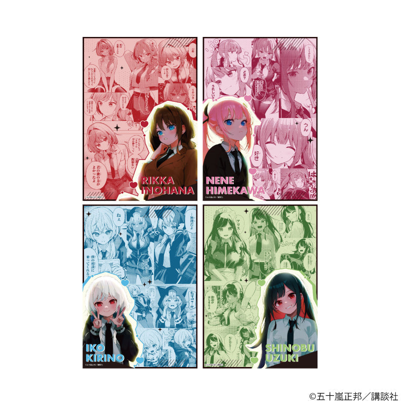 L判ブロマイド4枚セット「真夜中ハートチューン」01/井ノ華六花&日芽川寧々&霧乃イコ&雨月しのぶ(公式イラスト) - AniSmile