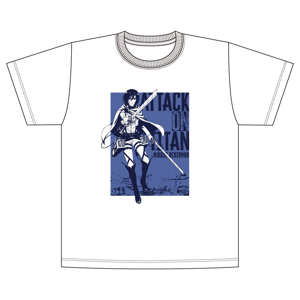 進撃の巨人 Tシャツ Fighting ver. / ミカサ・アッカーマン (Lサイズ) - AniSmile