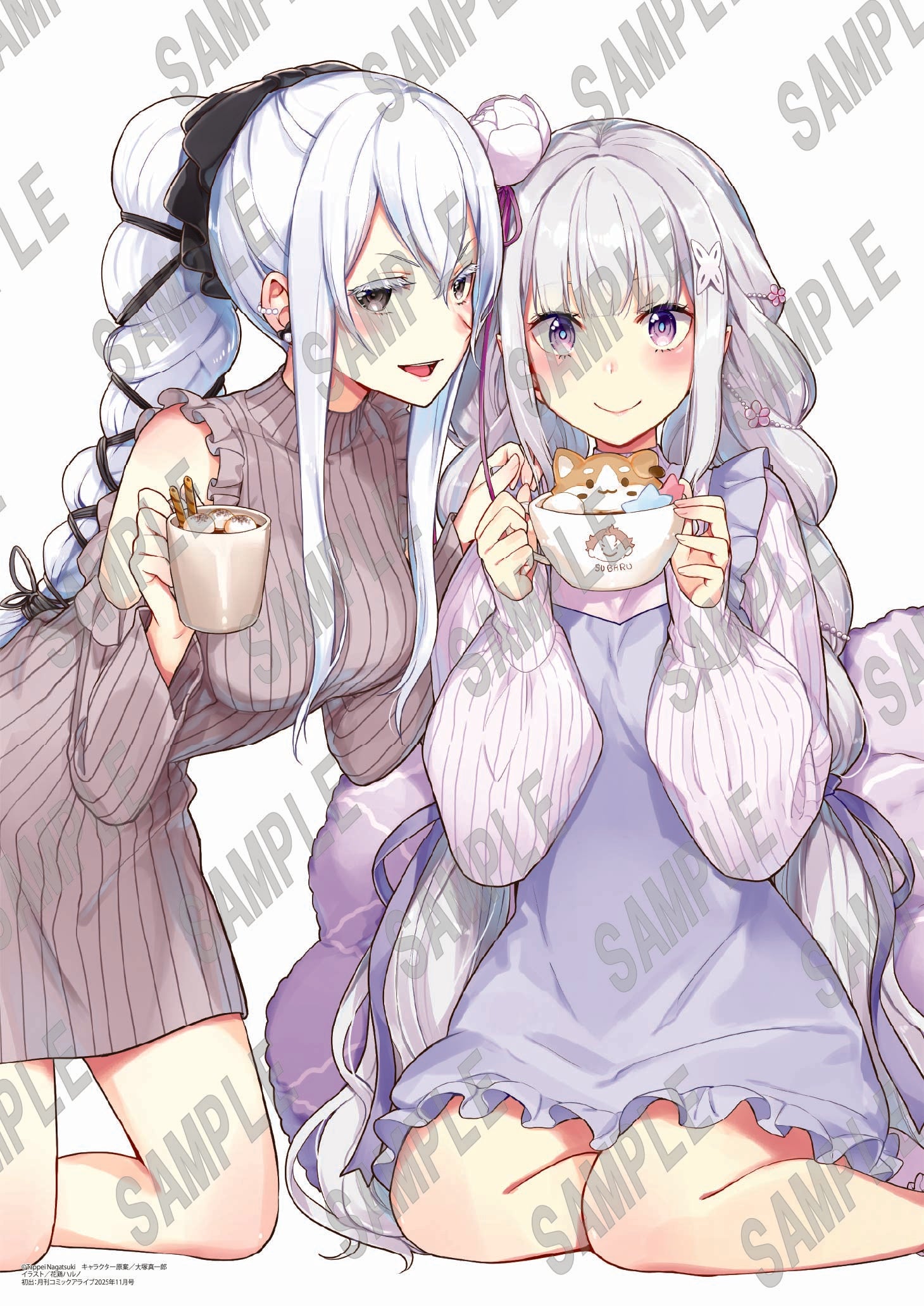 「Re:ゼロから始める異世界生活」B2タペストリー エミリア&エキドナ_花鶏ハルノ (C108) - AniSmile