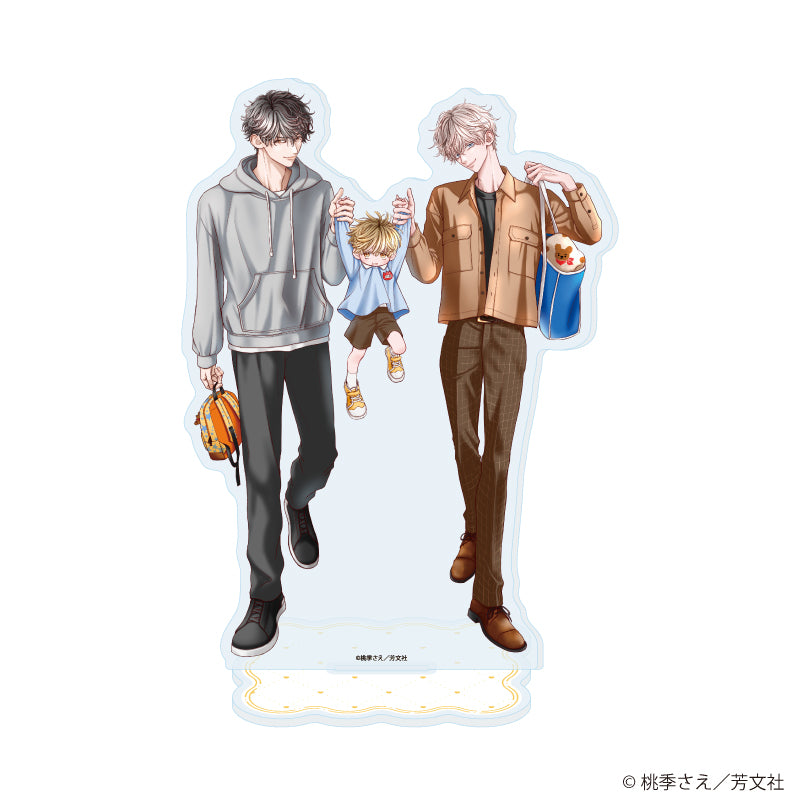 アクリルスタンド「子持ちホストの危険な隣人」01/威吹&聖也&天稀(描き下ろしイラスト) - AniSmile