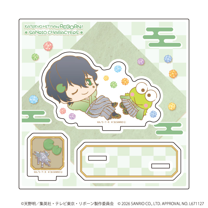 アクリルスタンドプレート「家庭教師ヒットマンREBORN!×SANRIO CHARACTERS」17/ランボ×けろけろけろっぴ(コラボイラスト) - AniSmile