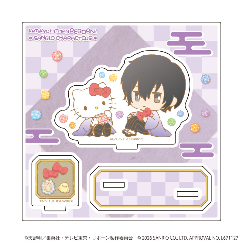アクリルスタンドプレート「家庭教師ヒットマンREBORN!×SANRIO CHARACTERS」15/雲雀恭弥×ハローキティ(コラボイラスト) - AniSmile