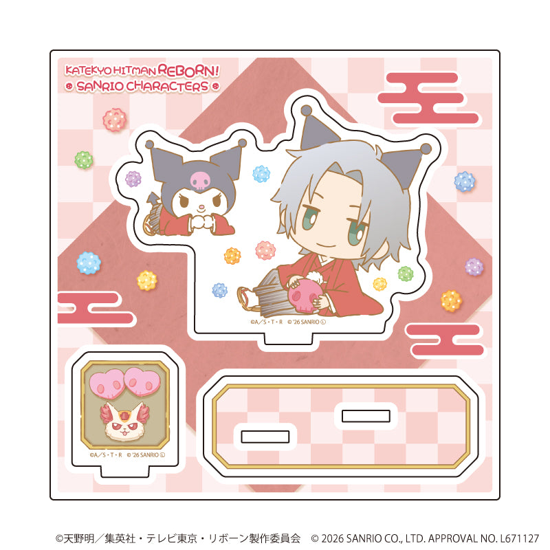 アクリルスタンドプレート「家庭教師ヒットマンREBORN!×SANRIO CHARACTERS」13/獄寺隼人×クロミ(コラボイラスト) - AniSmile