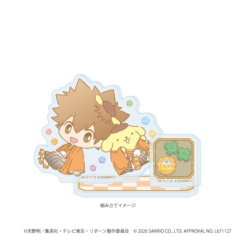 アクリルスタンドプレート「家庭教師ヒットマンREBORN!×SANRIO CHARACTERS」12/沢田綱吉×ポムポムプリン(コラボイラスト) Image 2 | AniSmile