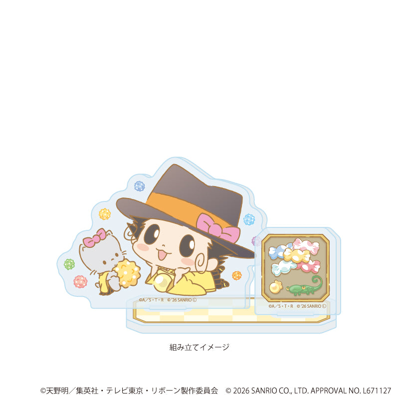 アクリルスタンドプレート「家庭教師ヒットマンREBORN!×SANRIO CHARACTERS」11/リボーン×ニャニィニュニェニョン(コラボイラスト) Image 2 | AniSmile