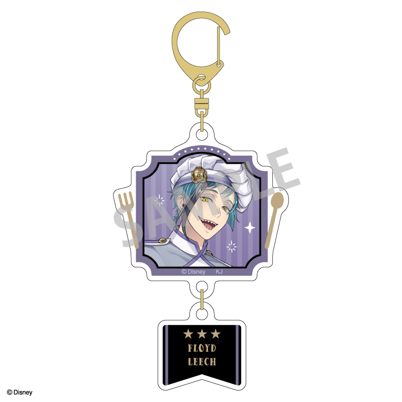 『ディズニー ツイステッドワンダーランド』 ダブルパーツアクリルキーホルダー フロイド・リーチ/マスターシェフver. Image 2 | AniSmile