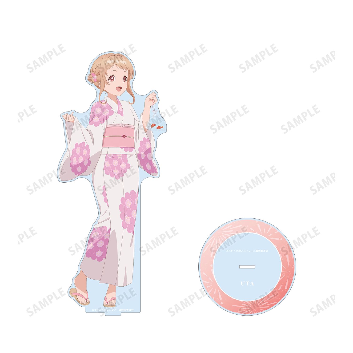 TVアニメ「うたごえはミルフィーユ」 描き下ろし ウタ 夏祭りver. 特大アクリルスタンド 画像 3 | AniSmile