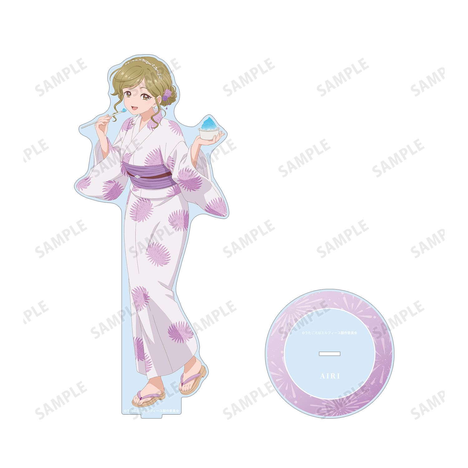 TVアニメ「うたごえはミルフィーユ」 描き下ろし アイリ 夏祭りver. 特大アクリルスタンド 画像 3 | AniSmile