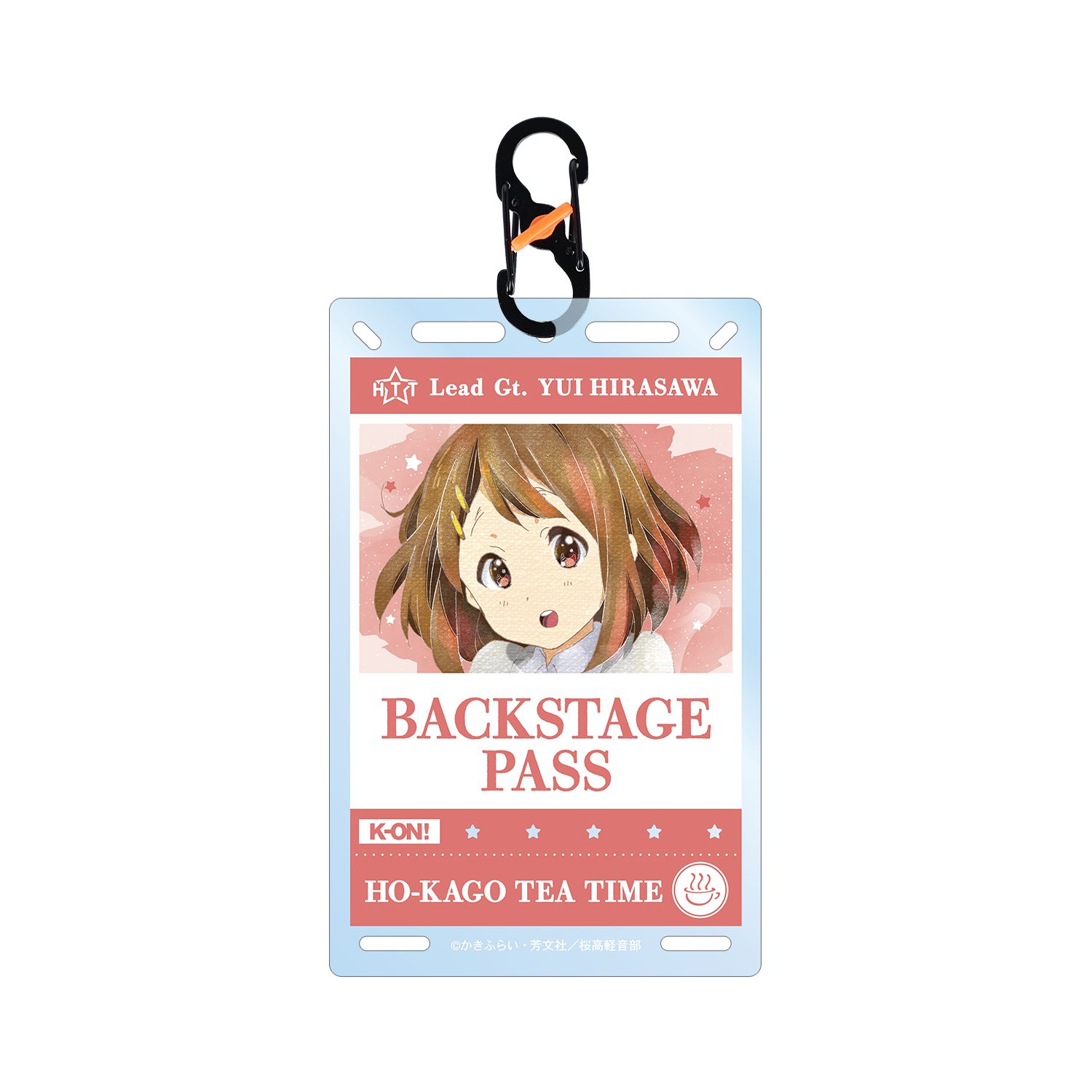 けいおん! 平沢 唯 Ani-Art aqua label バックステージパス風カラビナ付きカード型アクリルキーホルダー - AniSmile
