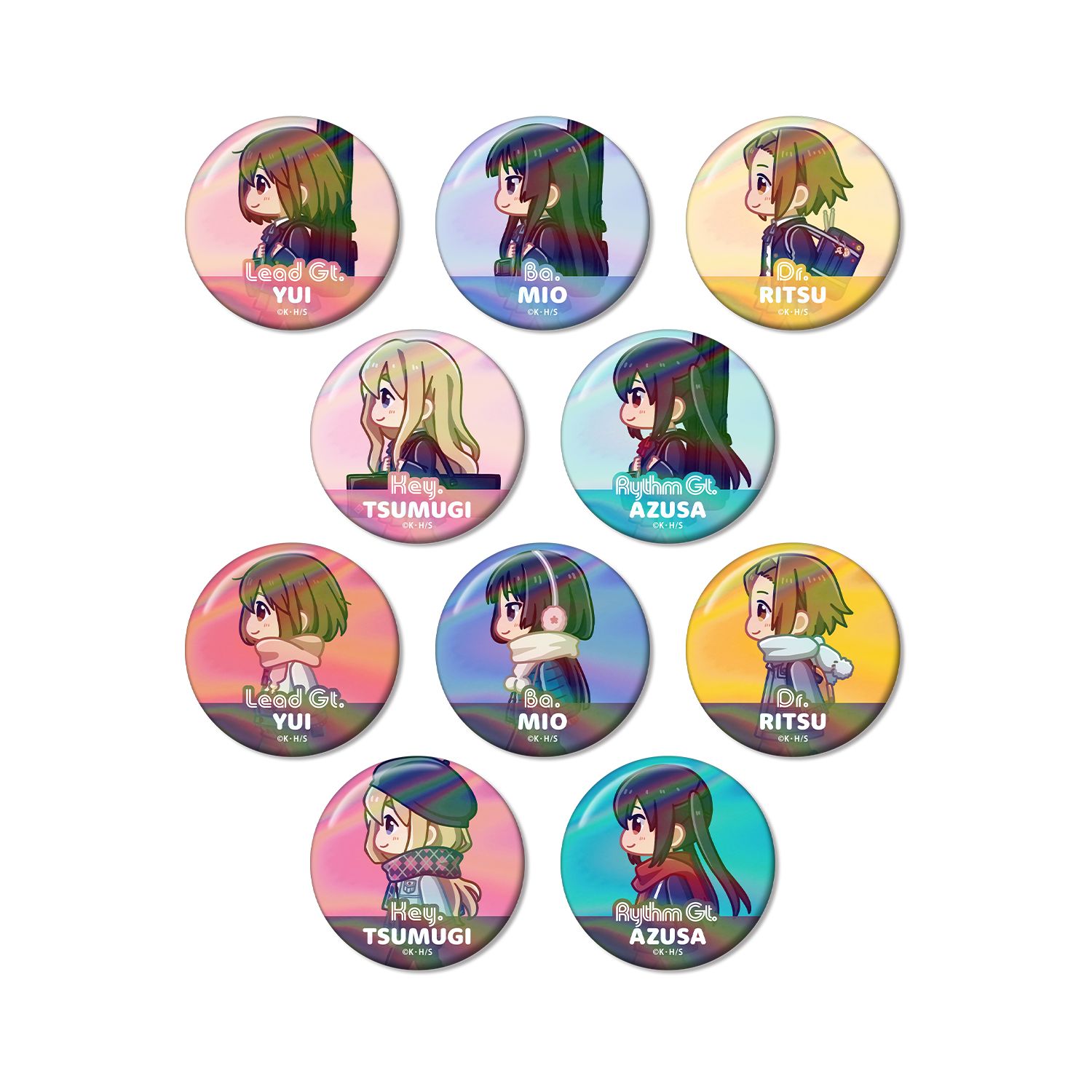 けいおん! トレーディング ちびとこ オーロラ缶バッジ(単位/単品) 画像 2 | AniSmile
