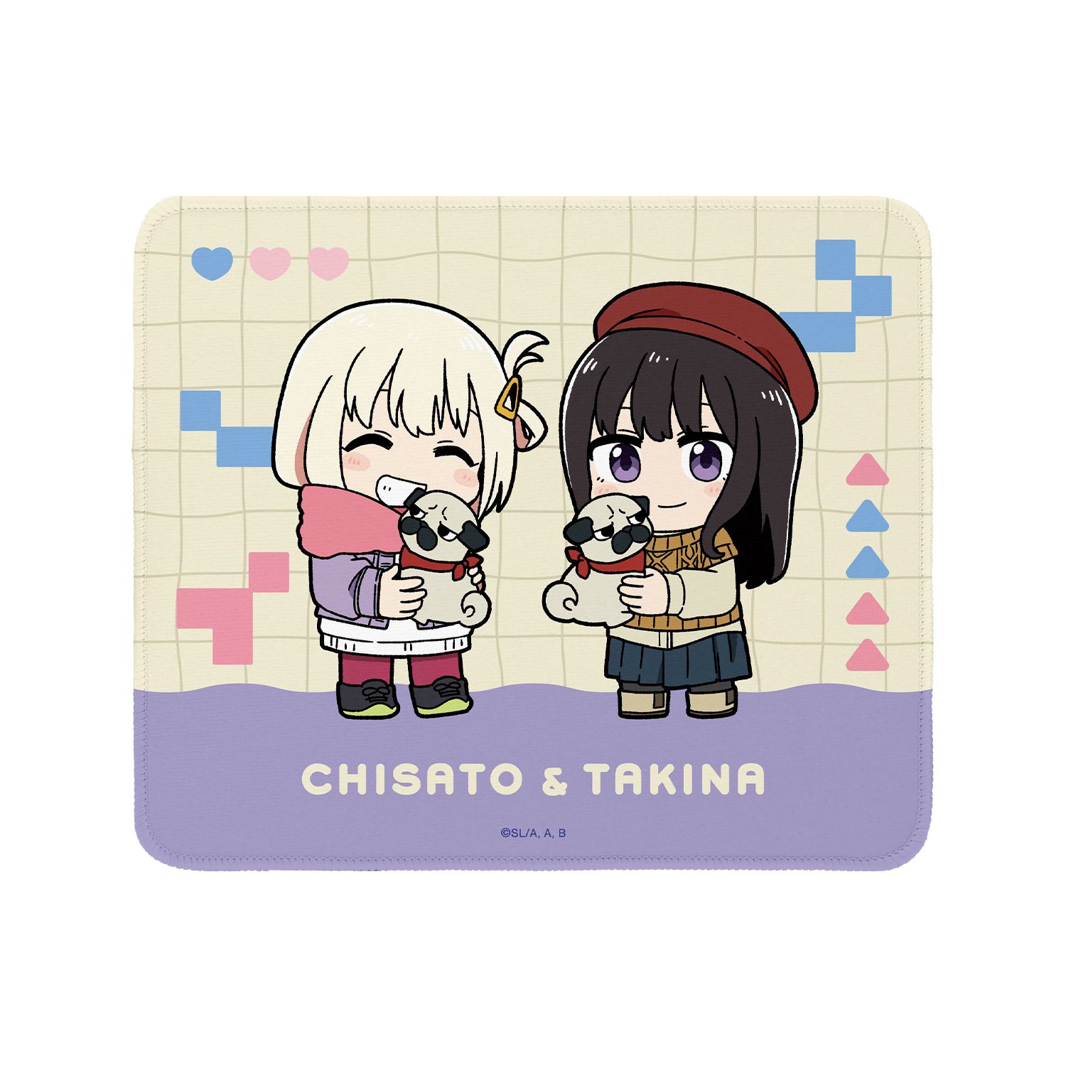 TVアニメ「リコリス・リコイル」 描き起こし 錦木千束&井ノ上たきな Art by 荒* ちびキャラ マウスパッド ver.D - AniSmile