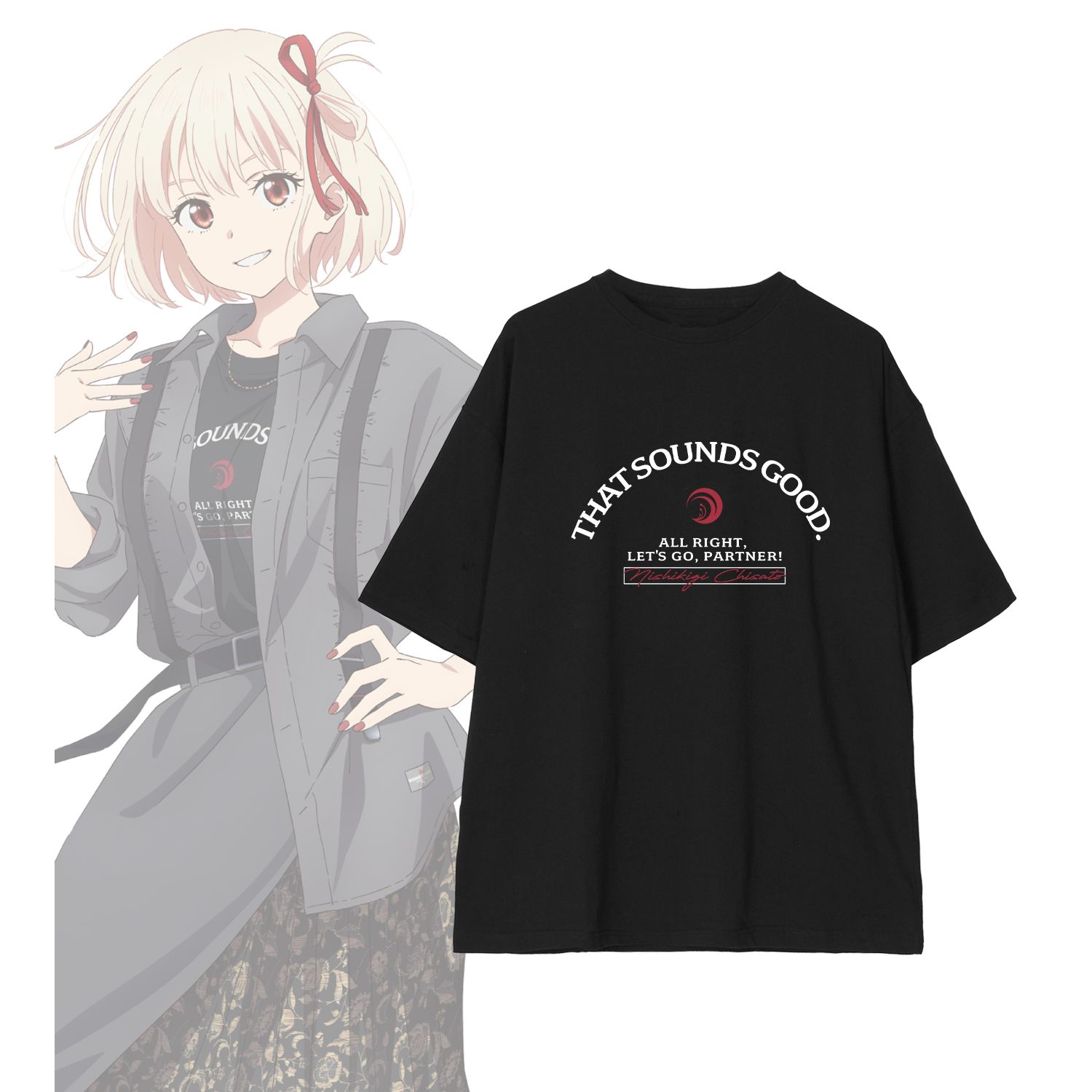 TVアニメ「リコリス・リコイル」 描き下ろし 錦木千束 シャツコーディネートver. BIGシルエットTシャツユニセックス(サイズ/S) - AniSmile