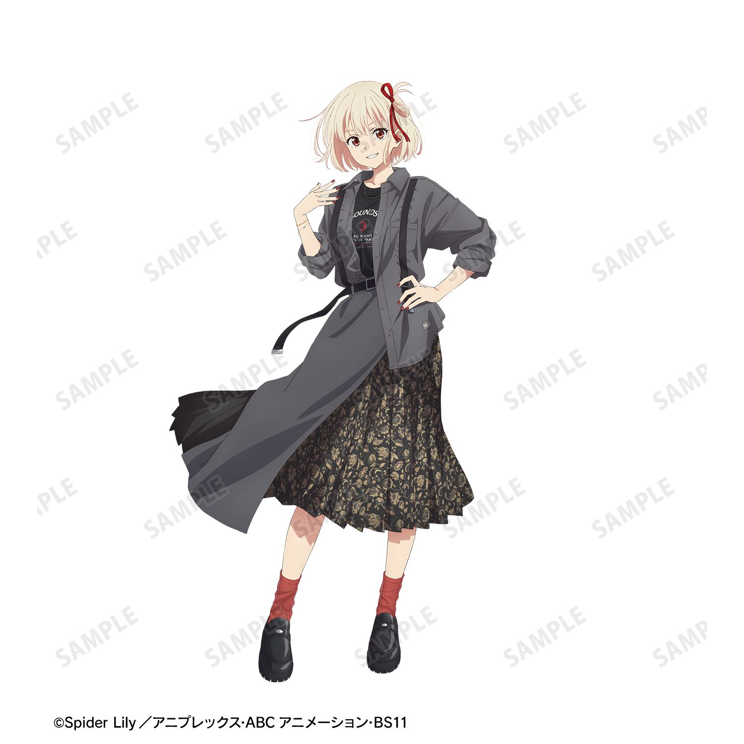 TVアニメ「リコリス・リコイル」 描き下ろし 錦木千束 シャツコーディネートver. BIGシルエットTシャツユニセックス(サイズ/XL) 画像 6 | AniSmile