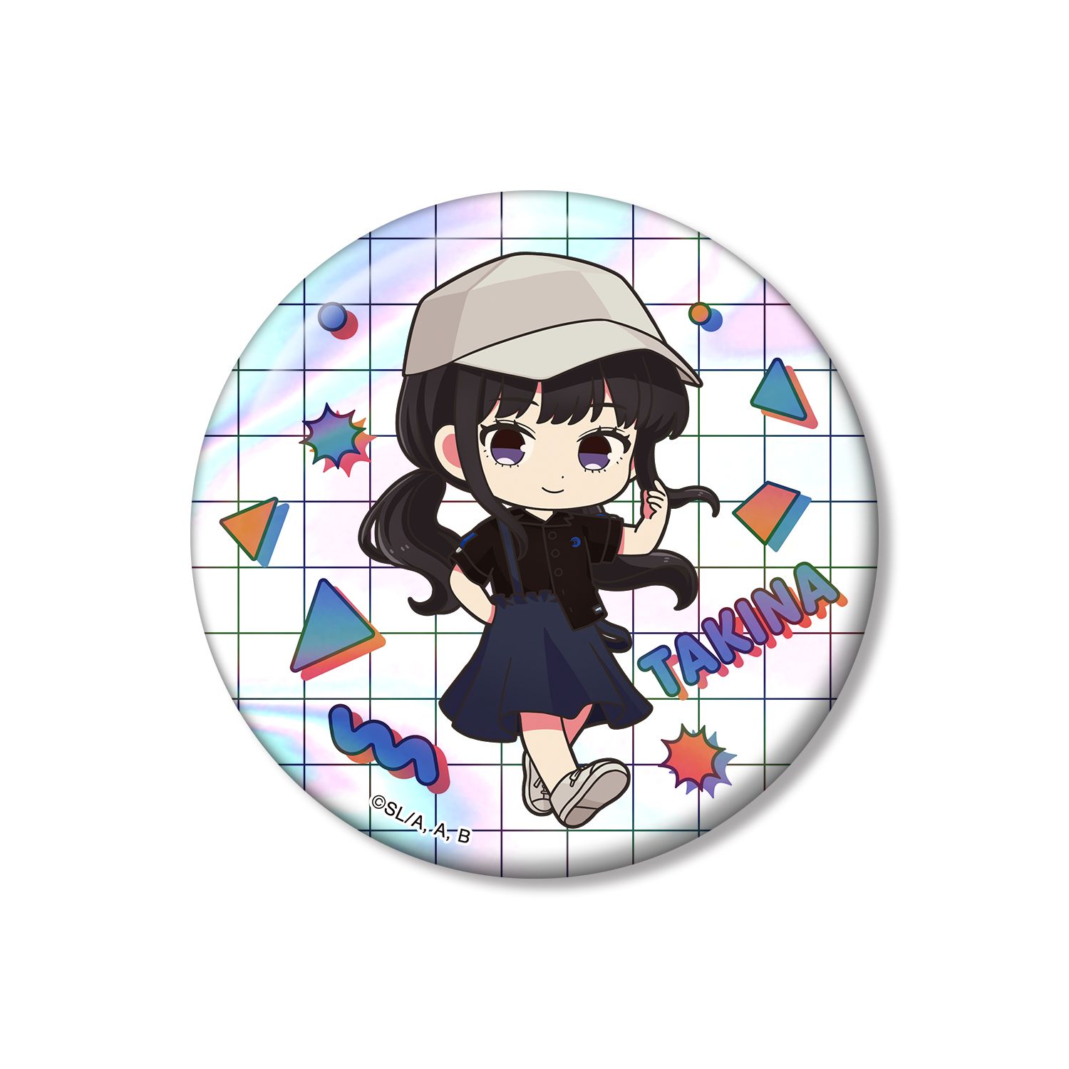 TVアニメ「リコリス・リコイル」 meagratiaコラボ 井ノ上たきな ちびキャラ 75mmオーロラ缶バッジ ver.B - AniSmile