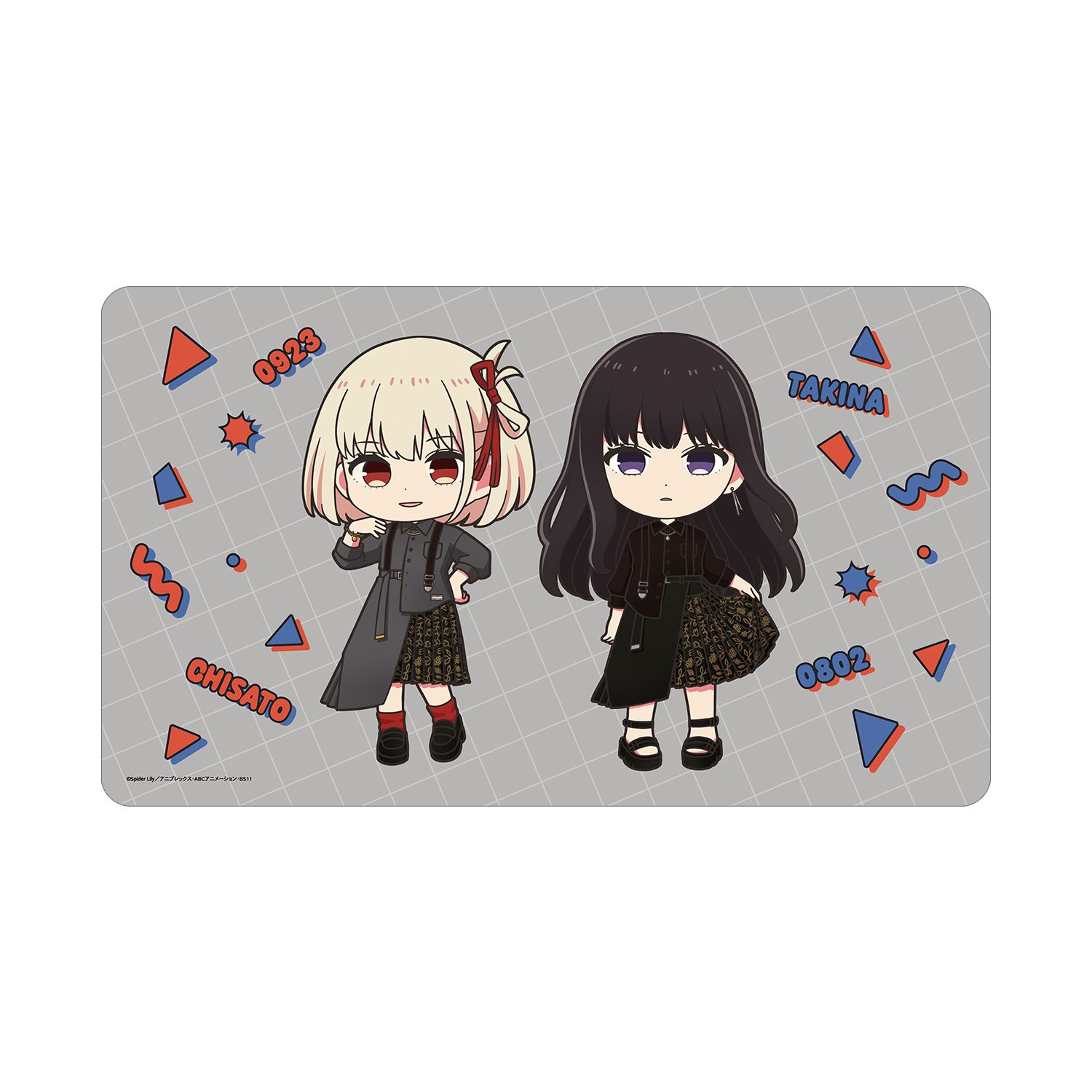 TVアニメ「リコリス・リコイル」 meagratiaコラボ 錦木千束&井ノ上たきな ちびキャラ マルチデスクマット ver.A - AniSmile