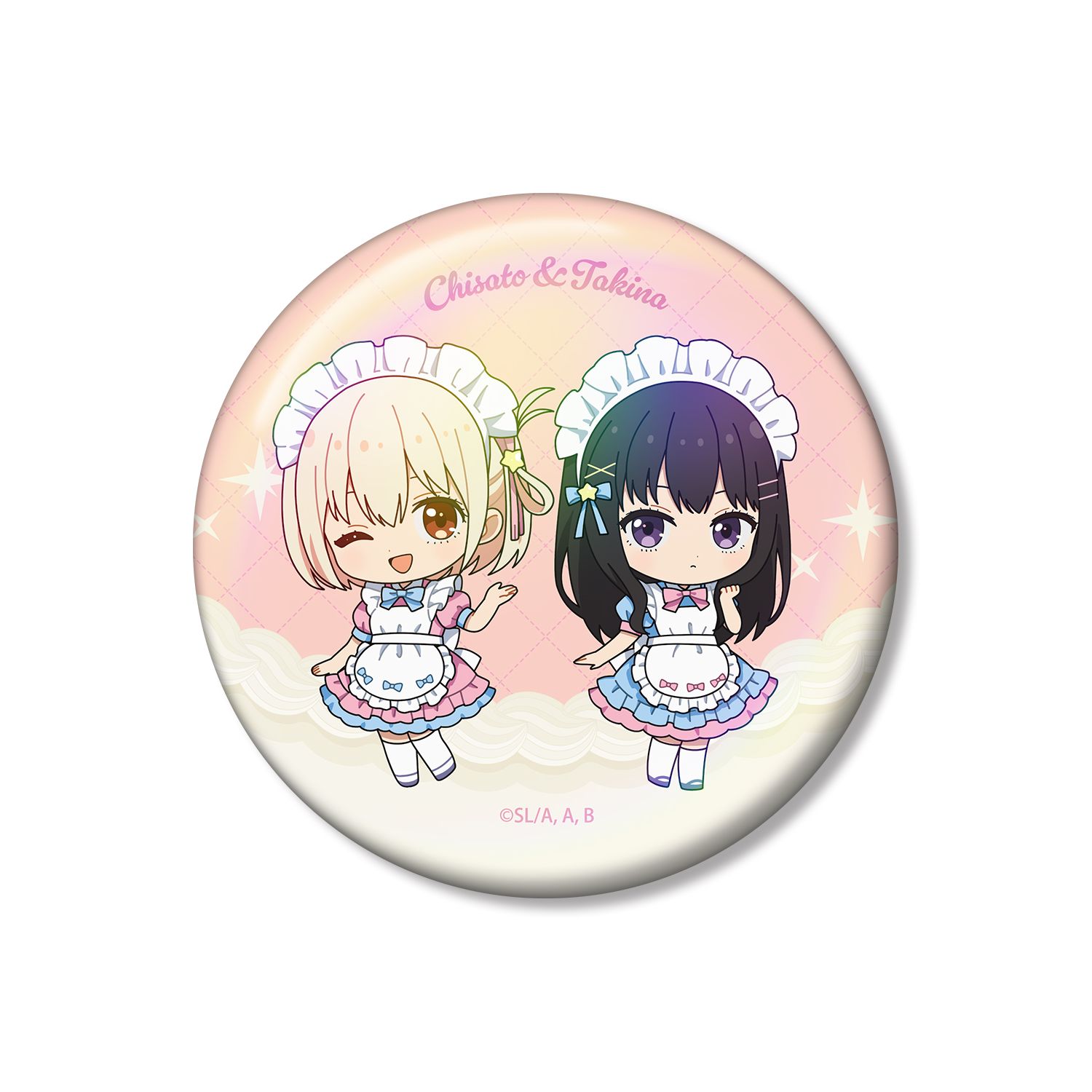 TVアニメ「リコリス・リコイル」 錦木千束&井ノ上たきな ちびキャラ メルヘンメイドver. 75mmオーロラ缶バッジ - AniSmile