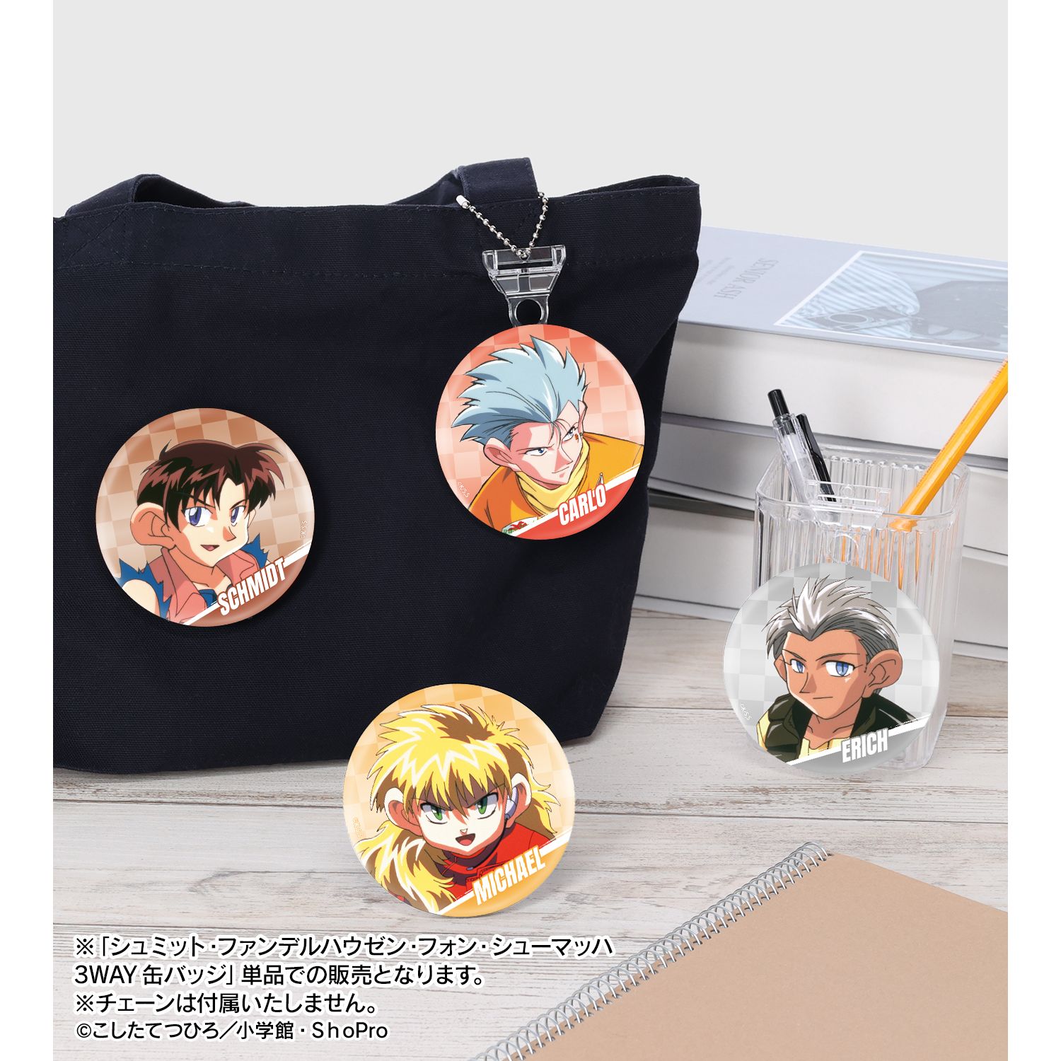 TVアニメ「爆走兄弟レッツ&ゴー!!」 シュミット・ファンデルハウゼン・フォン・シューマッハ 3WAY缶バッジ Image 5 | AniSmile