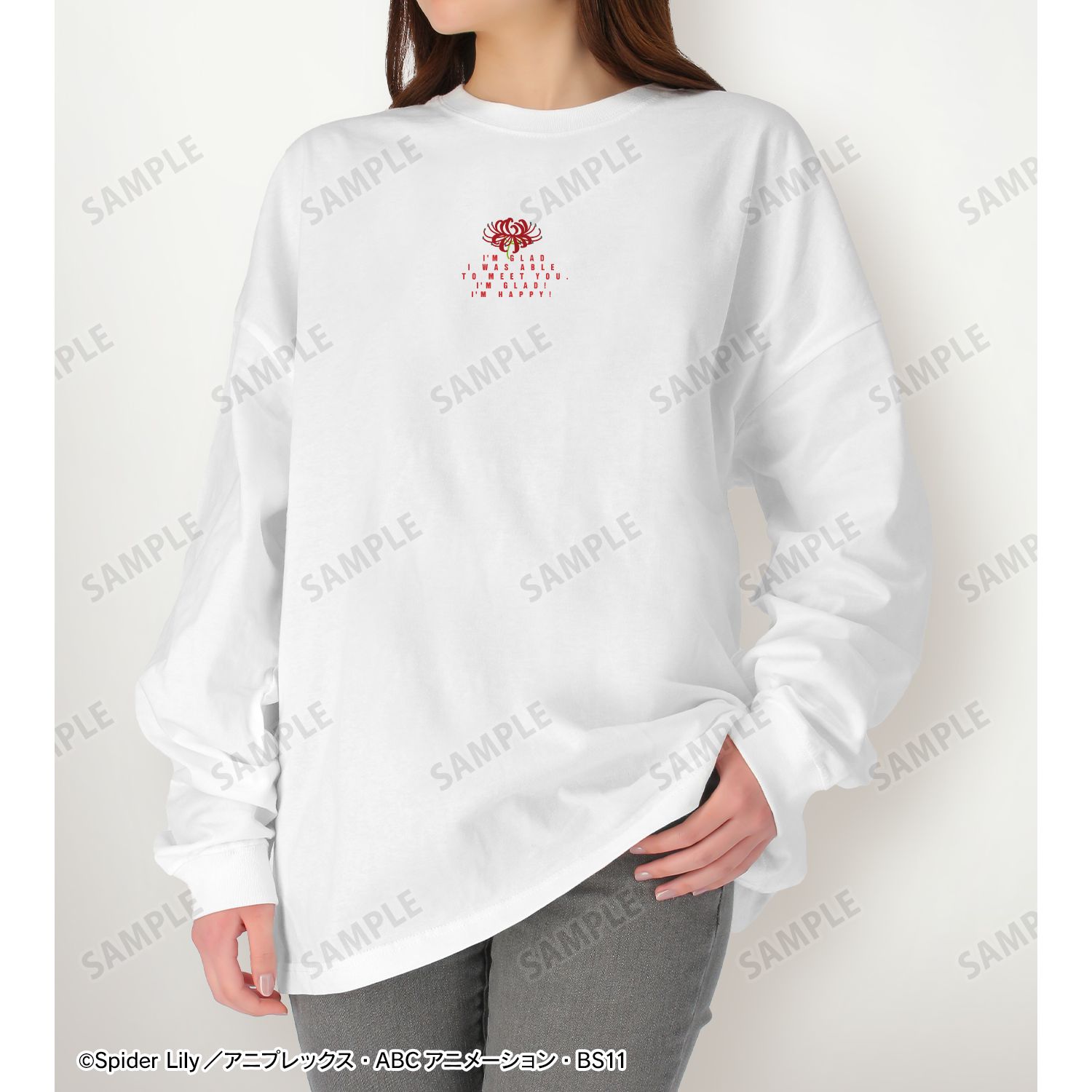 TVアニメ「リコリス・リコイル」 描き下ろしイラスト 錦木千束 着用BIGシルエットロングTシャツユニセックス(サイズ/L) 画像 5 | AniSmile