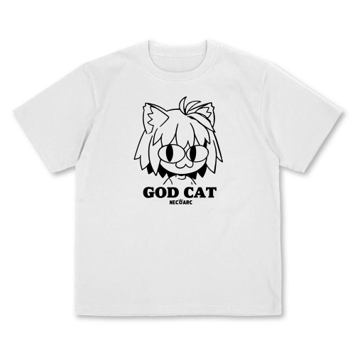 月姫 -A piece of blue glass moon- GOD CAT ネコアルク プレーティングTシャツ/WHITE-L 图片 2 | AniSmile