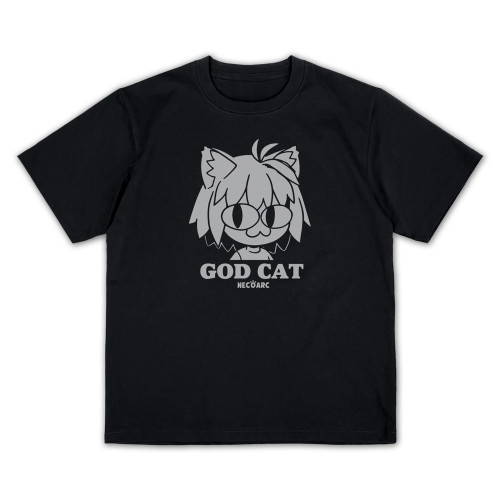 月姫 -A piece of blue glass moon- GOD CAT ネコアルク プレーティングTシャツ/BLACK-M 图片 2 | AniSmile