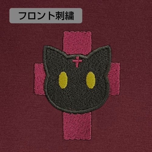この素晴らしい世界に祝福を! ちょむすけ ワンポイント刺繍Tシャツ/BURGUNDY-XL Image 3 | AniSmile