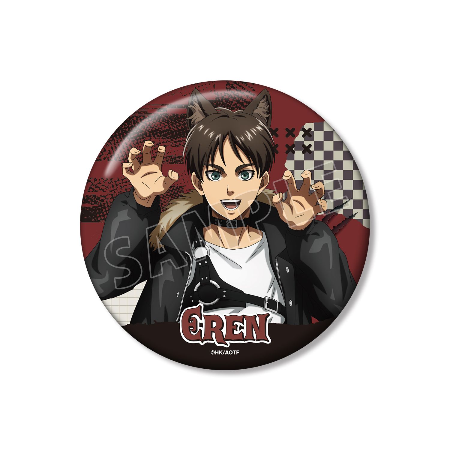 TVアニメ『進撃の巨人』 描き下ろし エレン 狼男ver. 100mm缶バッジ - official product image | AniSmile