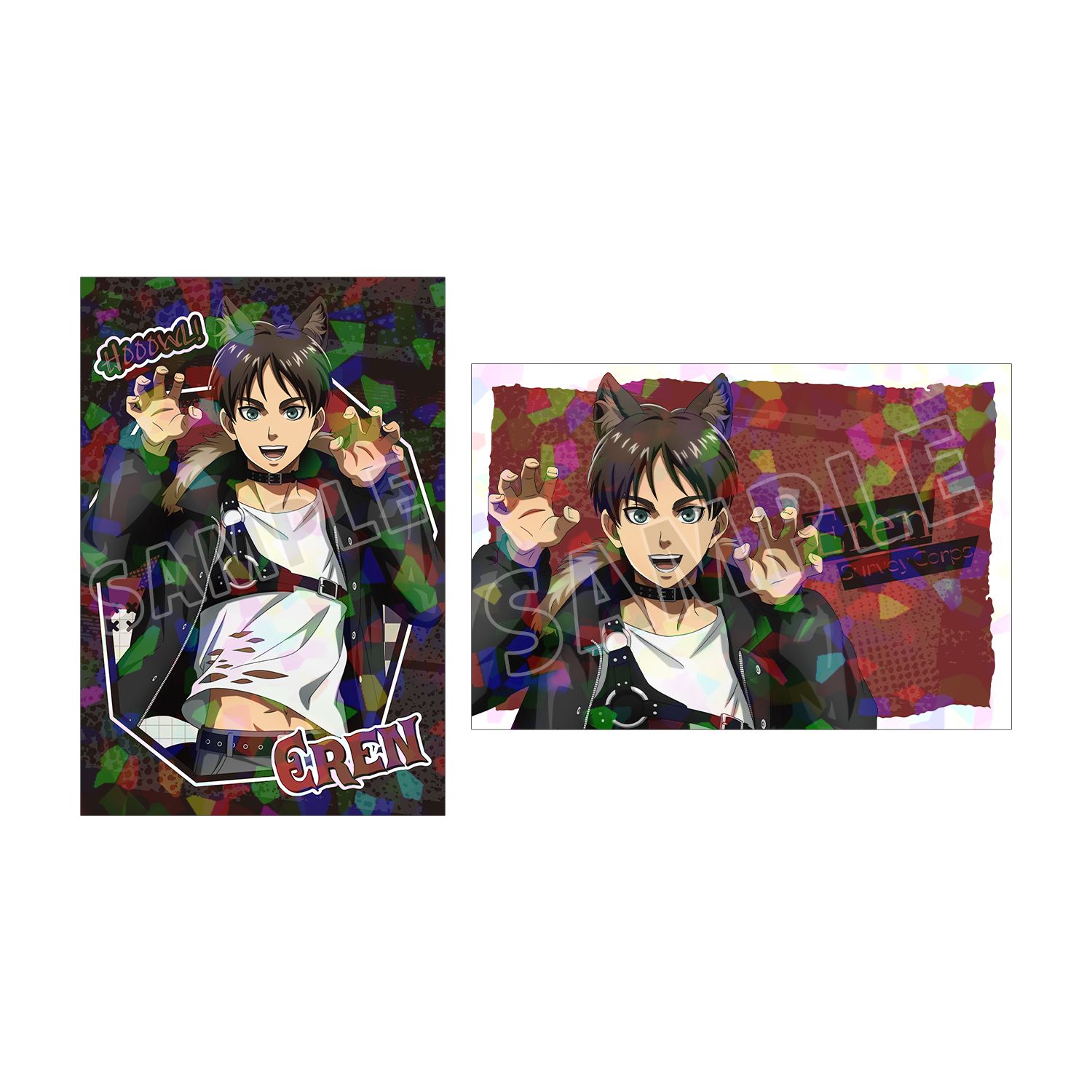TVアニメ『進撃の巨人』 描き下ろし エレン 狼男ver. ホログラムポストカード2枚セット - 公式商品画像 | AniSmile
