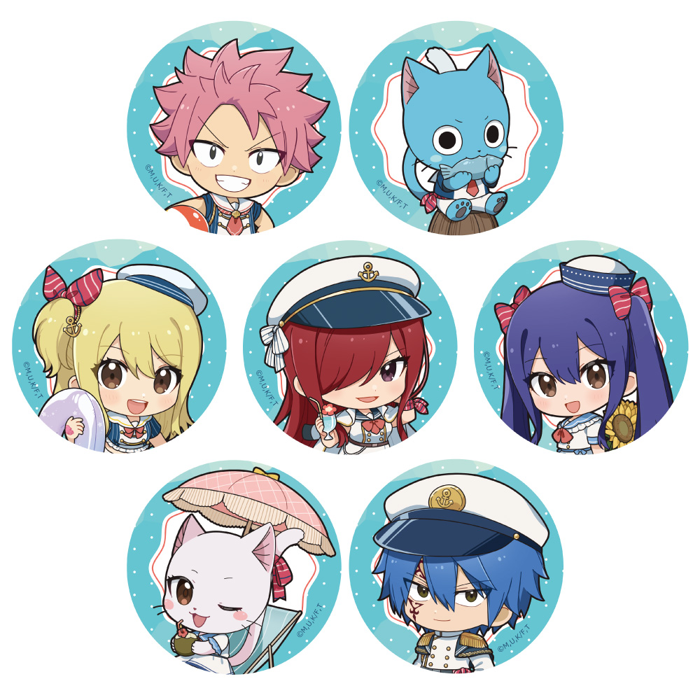 [FAIRY TAIL 100年クエスト]トレーディング缶バッジ(マリンルック/ver. ) - AniSmile