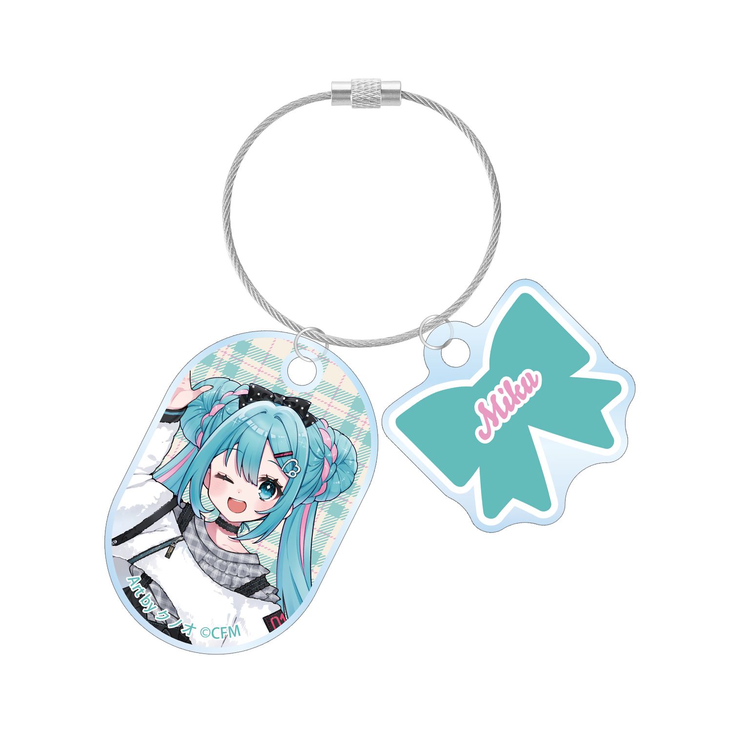 描き下ろし 初音ミク 私服ver. Art by クノオ 2連ワイヤーアクリルキーホルダー 画像 6 | AniSmile