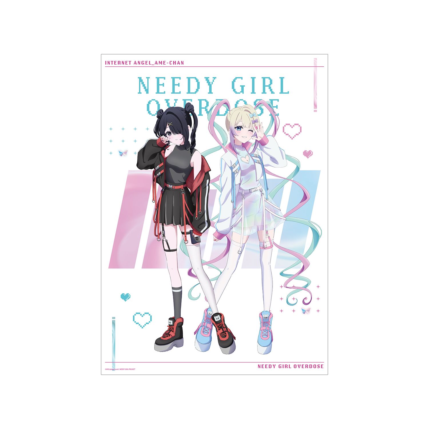 アニメ「NEEDY GIRL OVERDOSE」 描き下ろし 超てんちゃん&あめちゃん タクティカルファッションver. A3マットポスター - AniSmile
