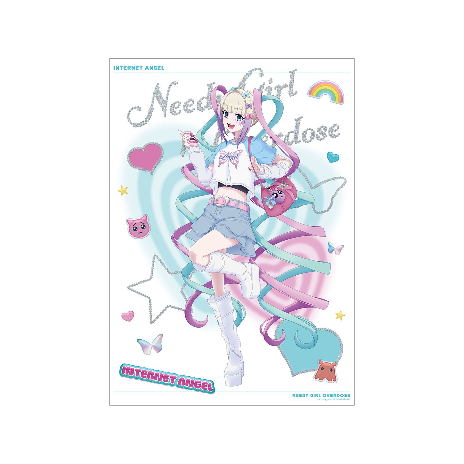 アニメ「NEEDY GIRL OVERDOSE」 描き下ろし 超てんちゃん Y2Kファッションver. A3マットポスター - AniSmile