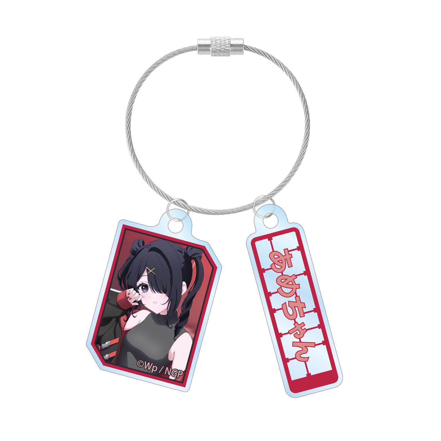 アニメ「NEEDY GIRL OVERDOSE」 描き下ろし あめちゃん タクティカルファッションver. 2連ワイヤーアクリルキーホルダー - AniSmile