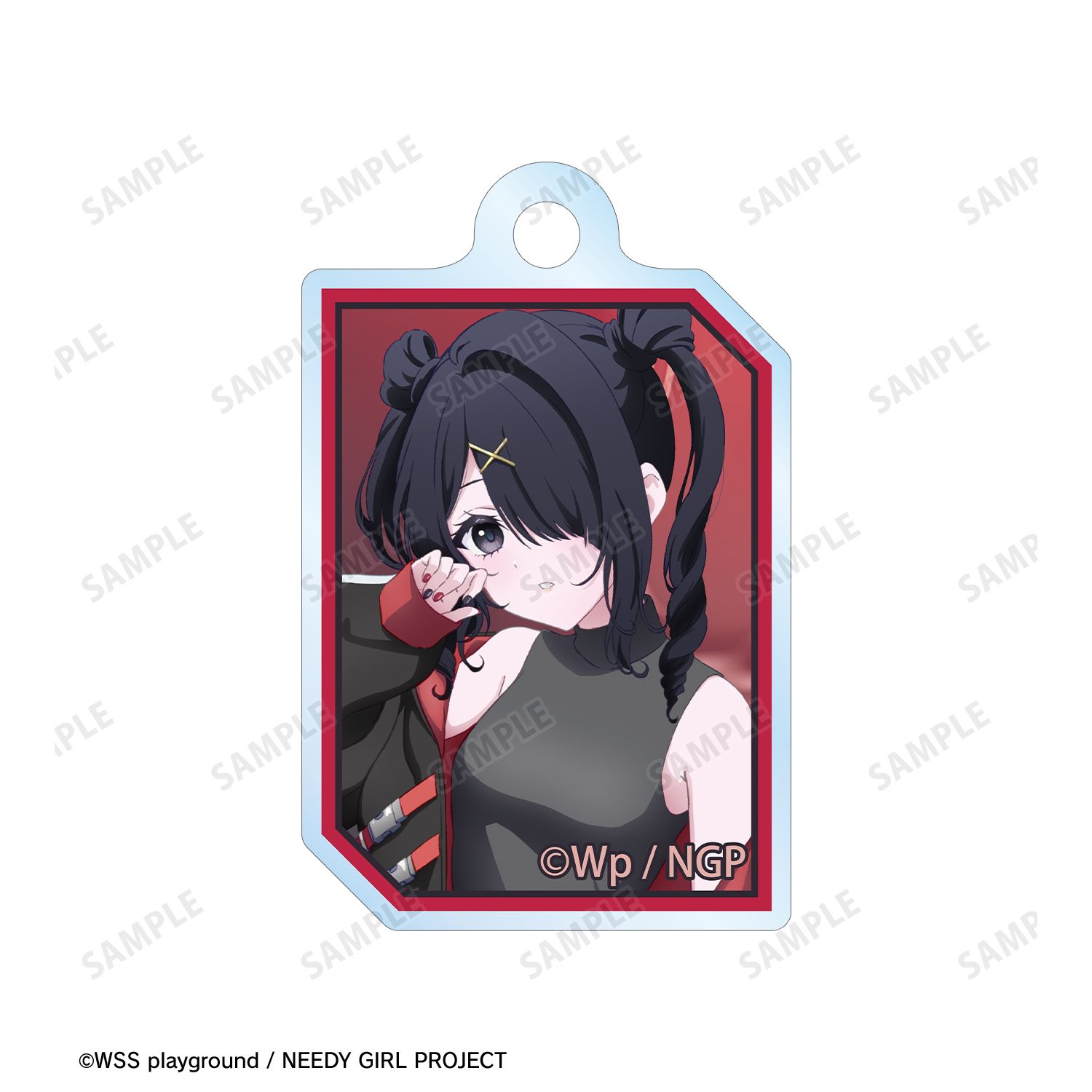 アニメ「NEEDY GIRL OVERDOSE」 描き下ろし あめちゃん タクティカルファッションver. 2連ワイヤーアクリルキーホルダー Image 3 | AniSmile