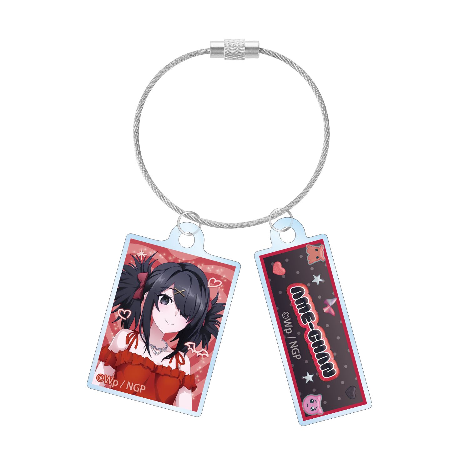 アニメ「NEEDY GIRL OVERDOSE」 描き下ろし あめちゃん Y2Kファッションver. 2連ワイヤーアクリルキーホルダー - AniSmile
