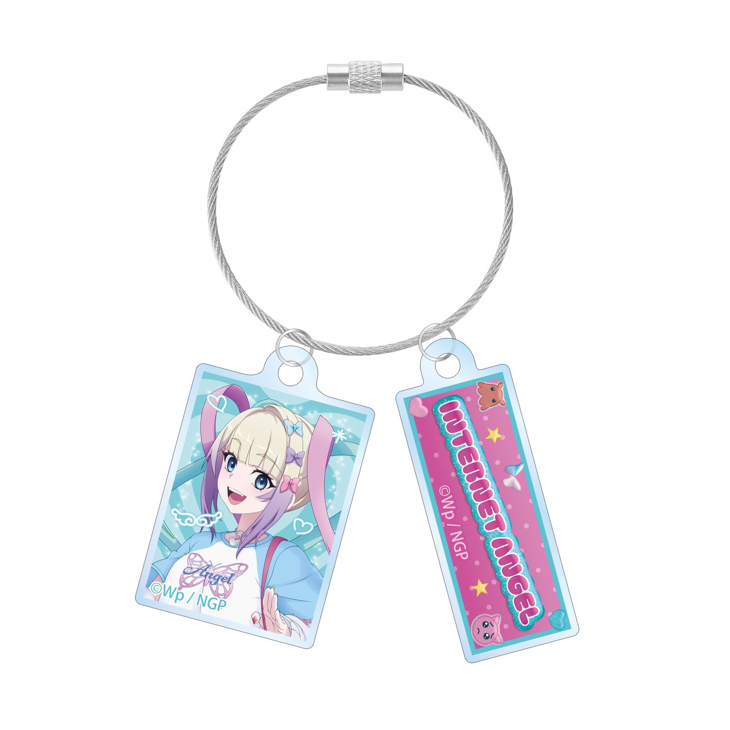 アニメ「NEEDY GIRL OVERDOSE」 描き下ろし 超てんちゃん Y2Kファッションver. 2連ワイヤーアクリルキーホルダー - AniSmile