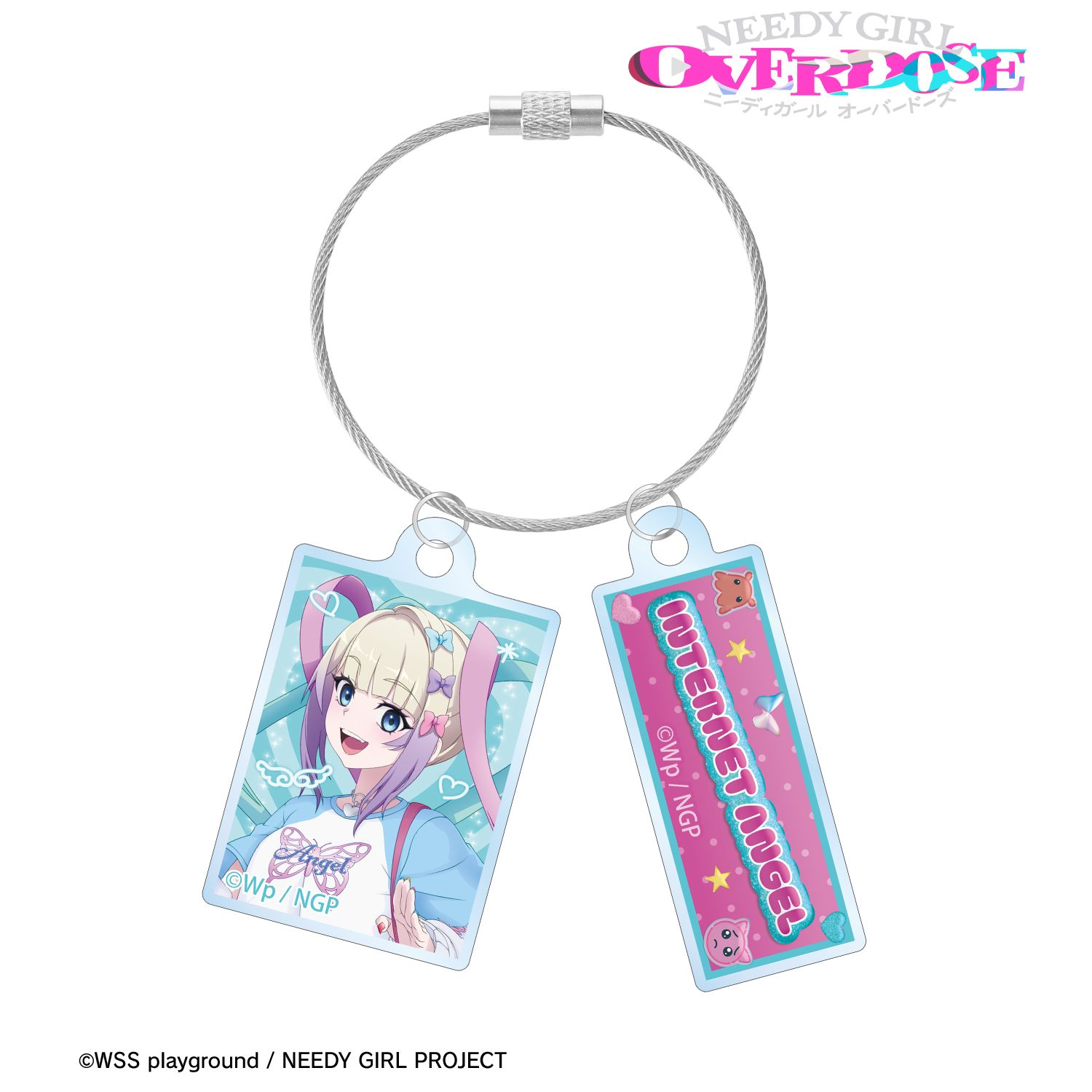アニメ「NEEDY GIRL OVERDOSE」 描き下ろし 超てんちゃん Y2Kファッションver. 2連ワイヤーアクリルキーホルダー Image 2 | AniSmile