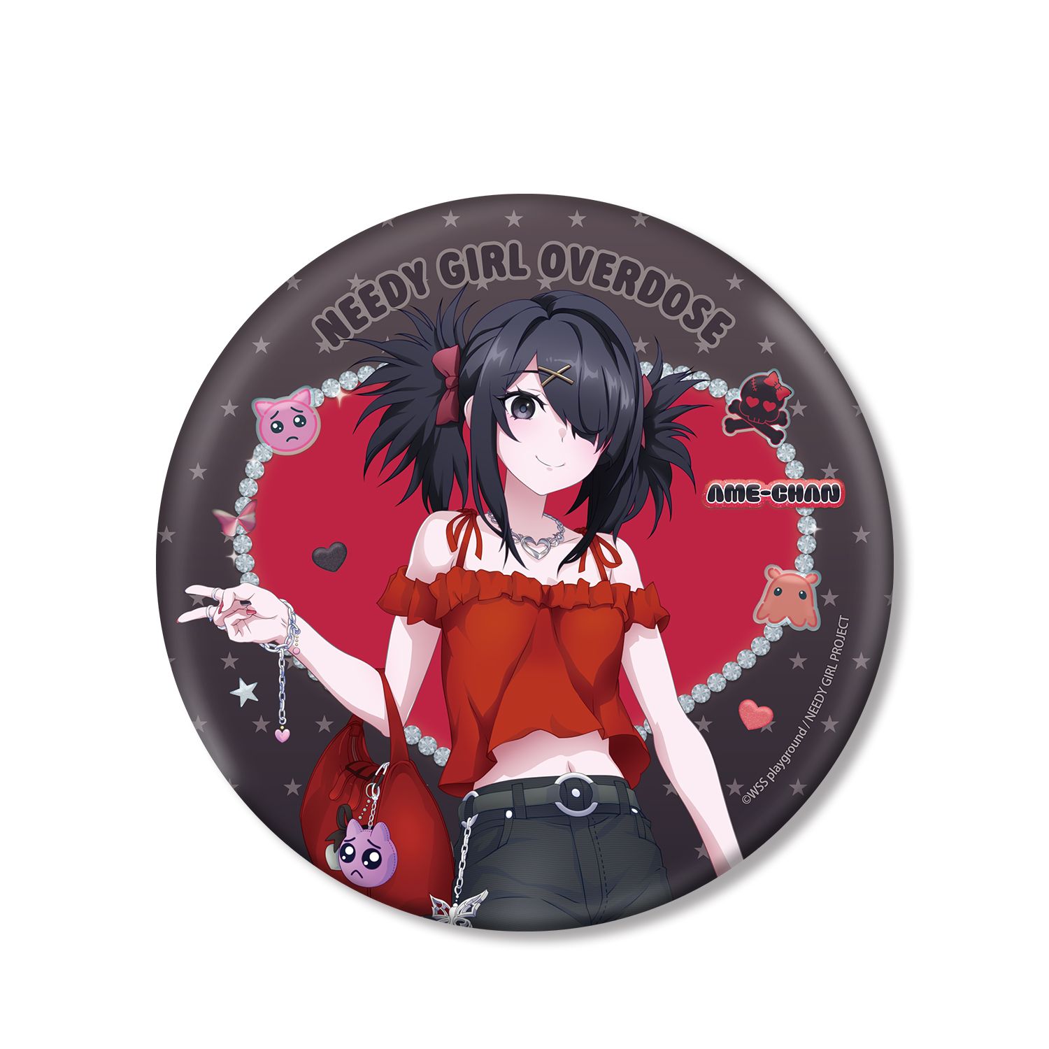 アニメ「NEEDY GIRL OVERDOSE」 描き下ろし あめちゃん Y2Kファッションver. BIG缶バッジ - AniSmile