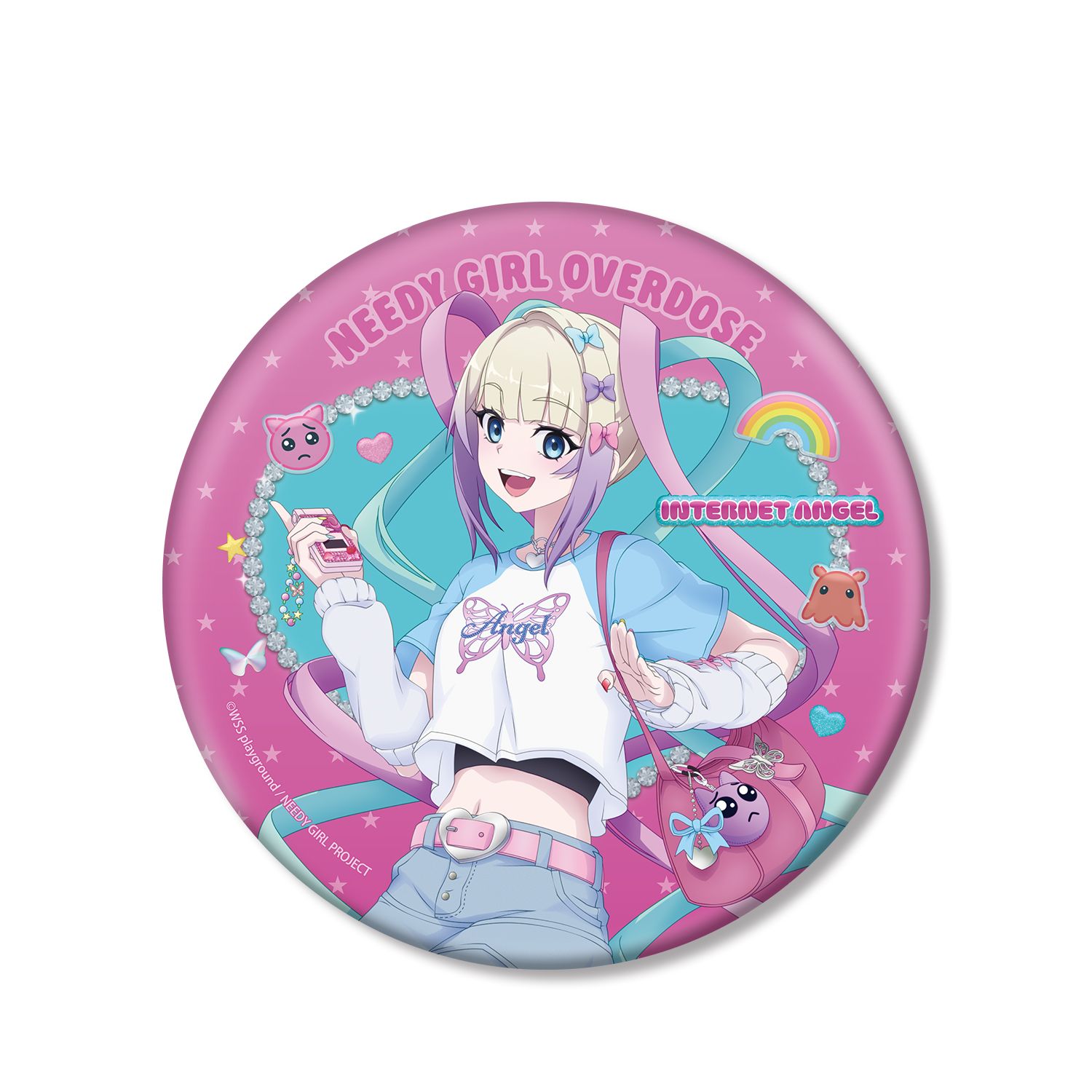 アニメ「NEEDY GIRL OVERDOSE」 描き下ろし 超てんちゃん Y2Kファッションver. BIG缶バッジ Image 2 | AniSmile