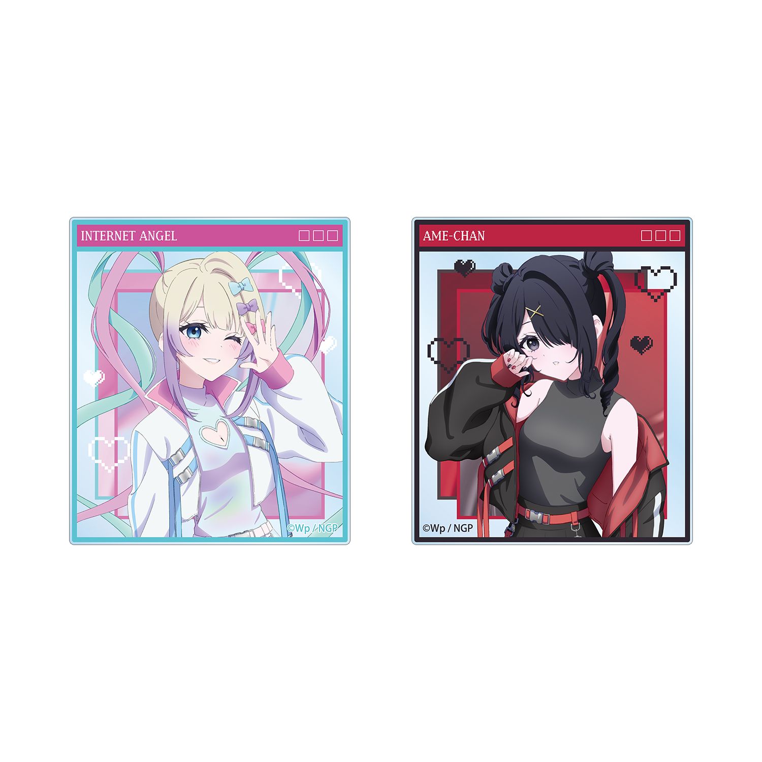 アニメ「NEEDY GIRL OVERDOSE」 描き下ろし 超てんちゃん&あめちゃん タクティカルファッションver. アクリルカード2枚セット - AniSmile