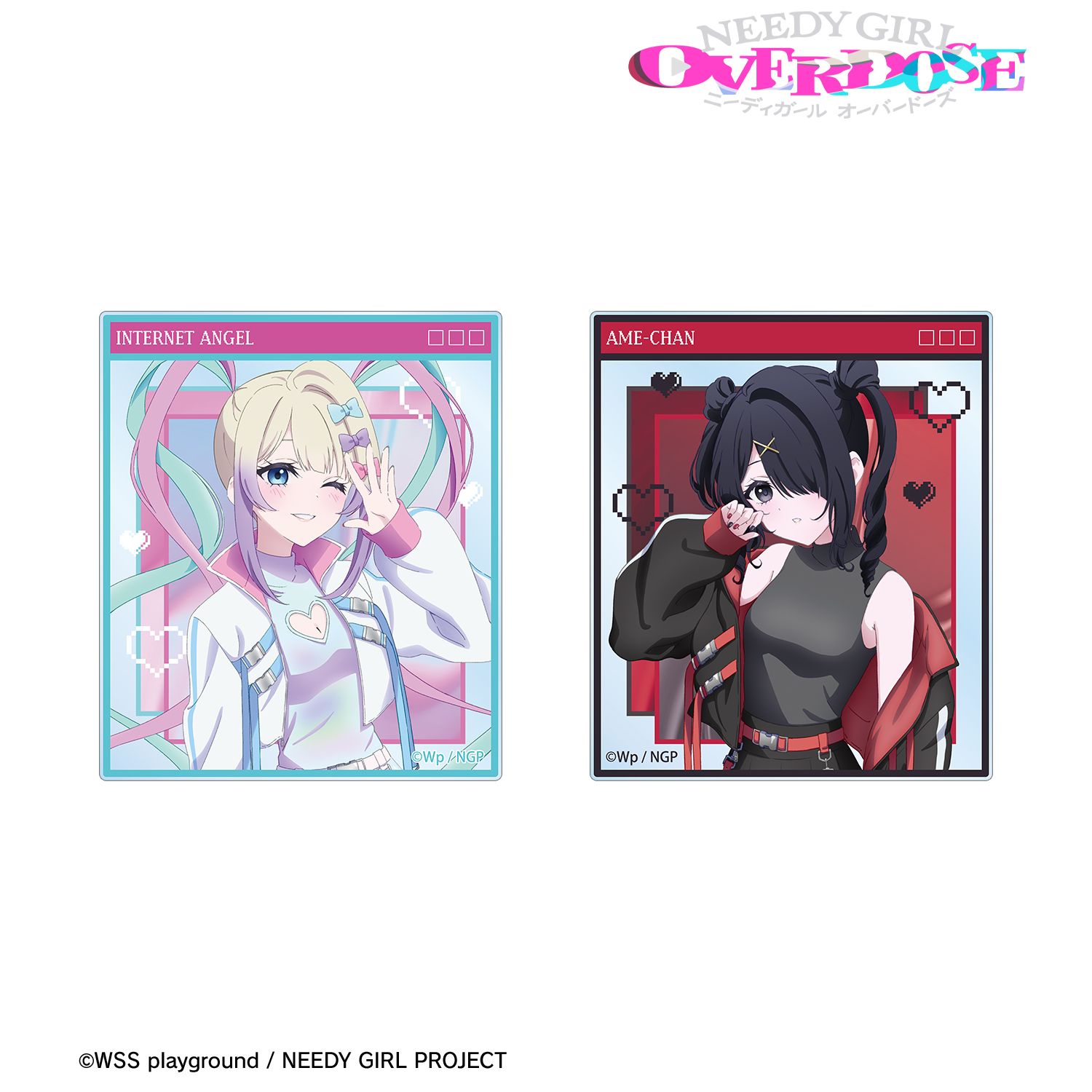 アニメ「NEEDY GIRL OVERDOSE」 描き下ろし 超てんちゃん&あめちゃん タクティカルファッションver. アクリルカード2枚セット Image 2 | AniSmile
