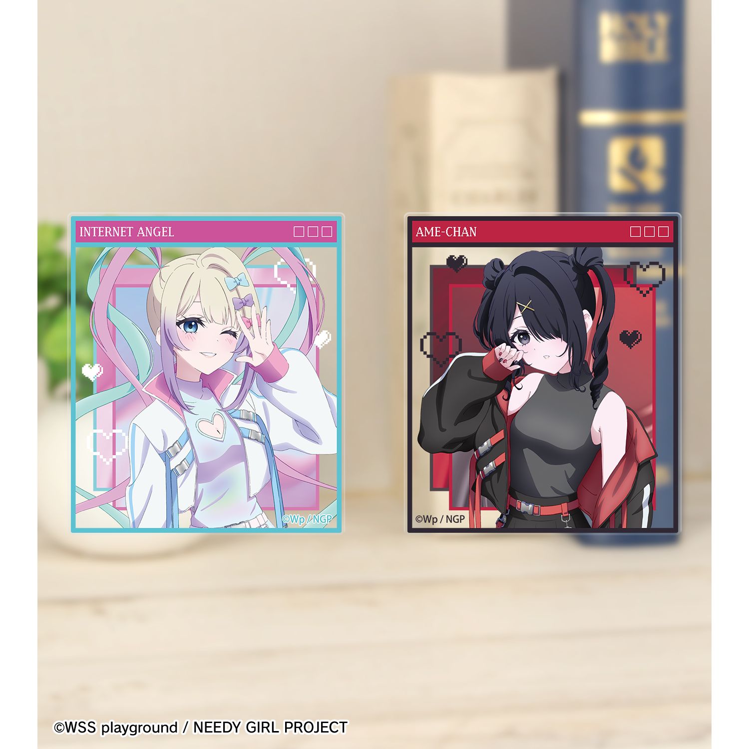 アニメ「NEEDY GIRL OVERDOSE」 描き下ろし 超てんちゃん&あめちゃん タクティカルファッションver. アクリルカード2枚セット Image 5 | AniSmile