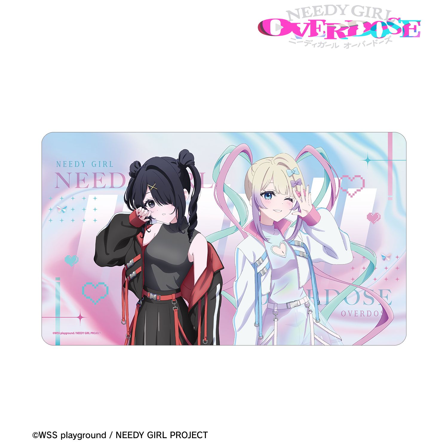 アニメ「NEEDY GIRL OVERDOSE」 描き下ろし 超てんちゃん&あめちゃん タクティカルファッションver. マルチデスクマット 图片 2 | AniSmile