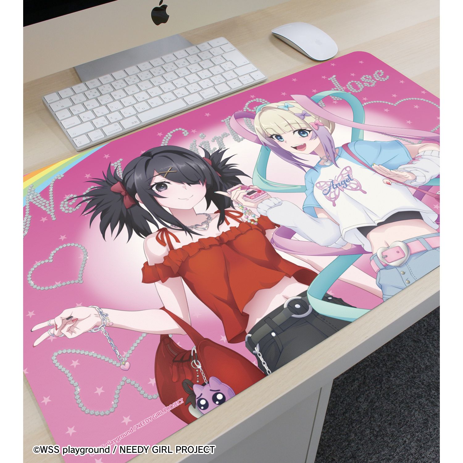 アニメ「NEEDY GIRL OVERDOSE」 描き下ろし 超てんちゃん&あめちゃん Y2Kファッションver. マルチデスクマット Image 3 | AniSmile