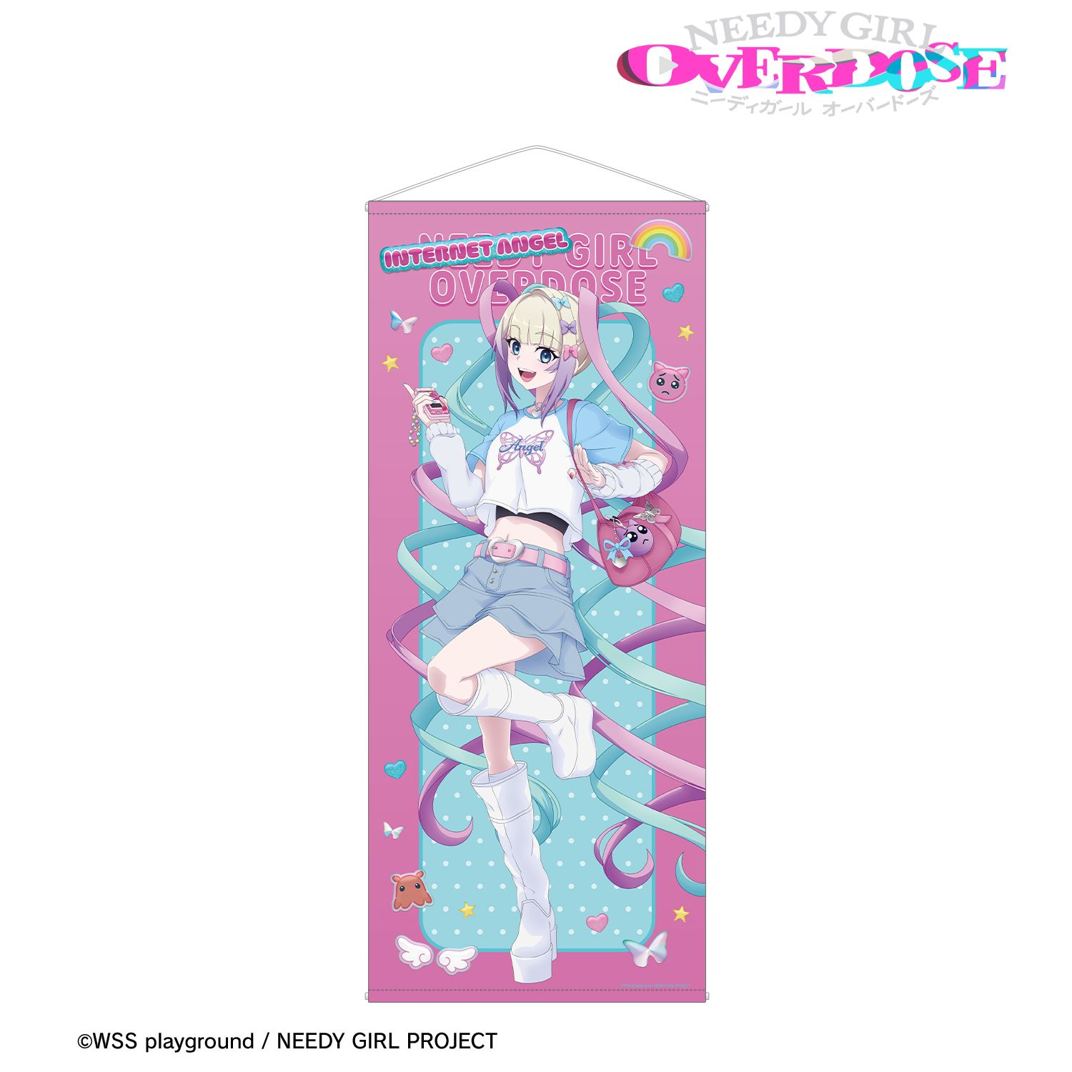 アニメ「NEEDY GIRL OVERDOSE」 描き下ろし 超てんちゃん Y2Kファッションver. 等身大タペストリー Image 2 | AniSmile