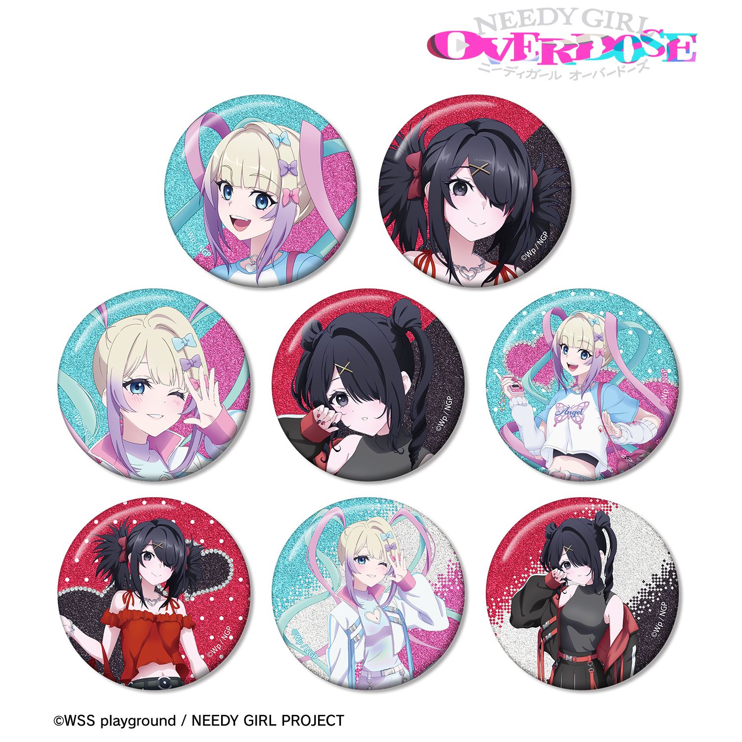 アニメ「NEEDY GIRL OVERDOSE」 描き下ろし Y2K&タクティカルファッションver. トレーディンググリッター缶バッジ(単位/単品) 图片 2 | AniSmile