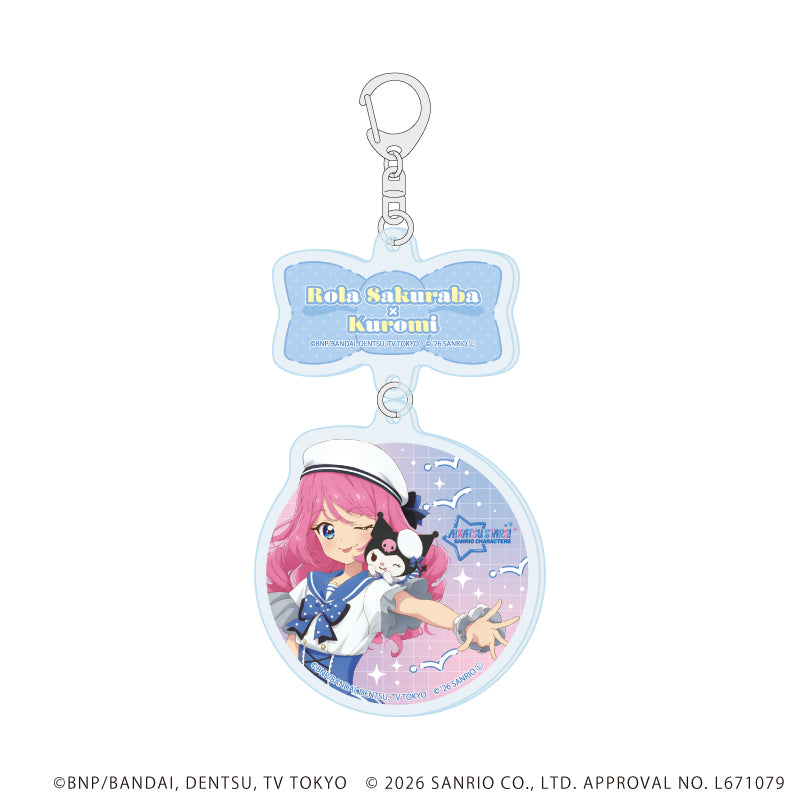 連結アクリルキーホルダー「アイカツスターズ!×サンリオキャラクターズ」02/桜庭ローラ×クロミ(コラボイラスト(等身)) - AniSmile