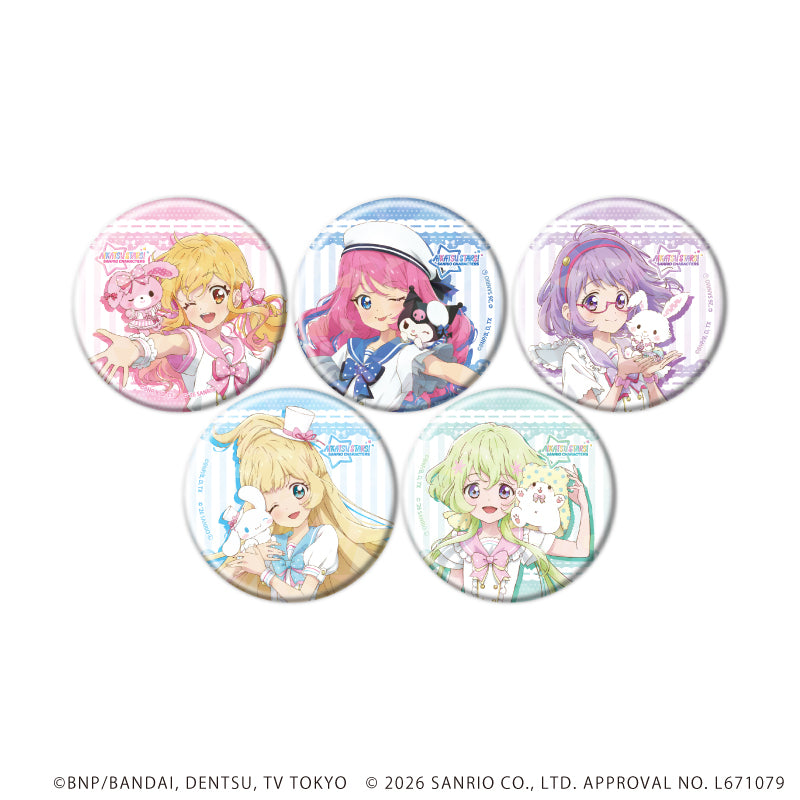 ホログラム缶バッジ(57mm)「アイカツスターズ!×サンリオキャラクターズ」03/トレーディング(全5種)(コラボイラスト(等身)) - AniSmile