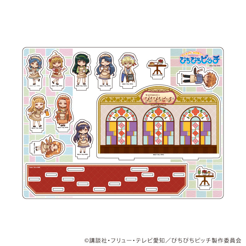 アクリルジオラマ「マーメイドメロディーぴちぴちピッチ」03/整列デザインA レトロ喫茶ver.(レトロアートイラスト) - AniSmile