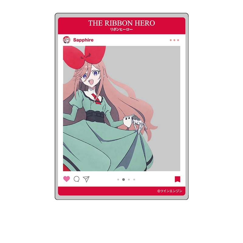 『THE RIBBON HERO リボンヒーロー』 SNS風クリアカード サファイア(私服) - AniSmile